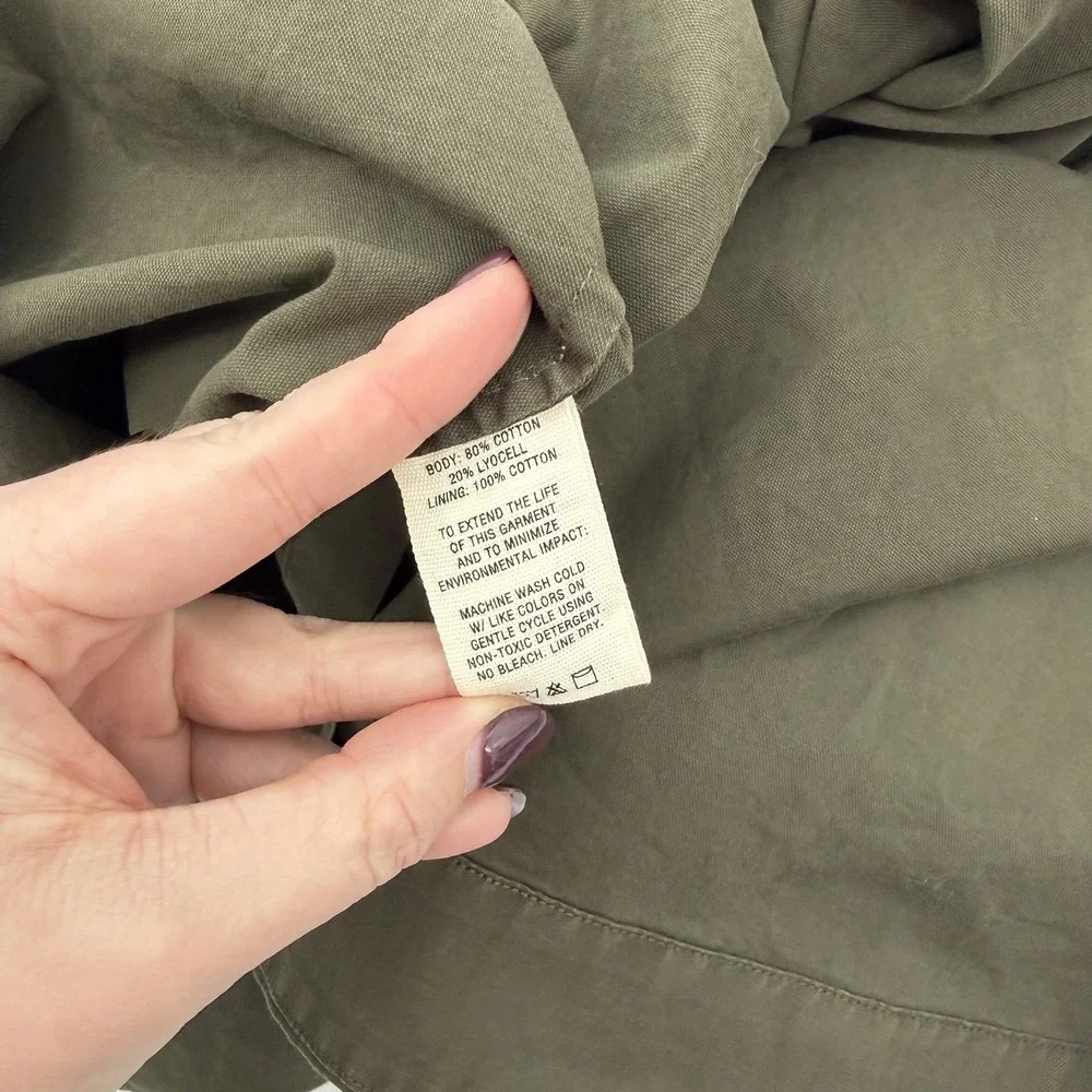 Alex Mill Sz XL Piper Square Neck Cotton Blend Midi Dress Sleeveless Button Down - Picture 5 of 7